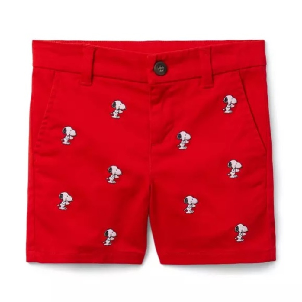 Janie and Jack Red Snoopy Print Shorts